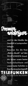 Telefunken-Werbung Elektroakustik 1935