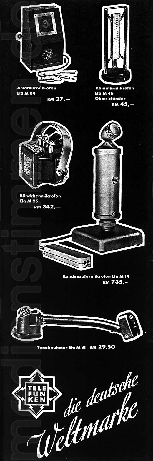 Telefunken-Werbung Elektroakustik 1935, Teil 2