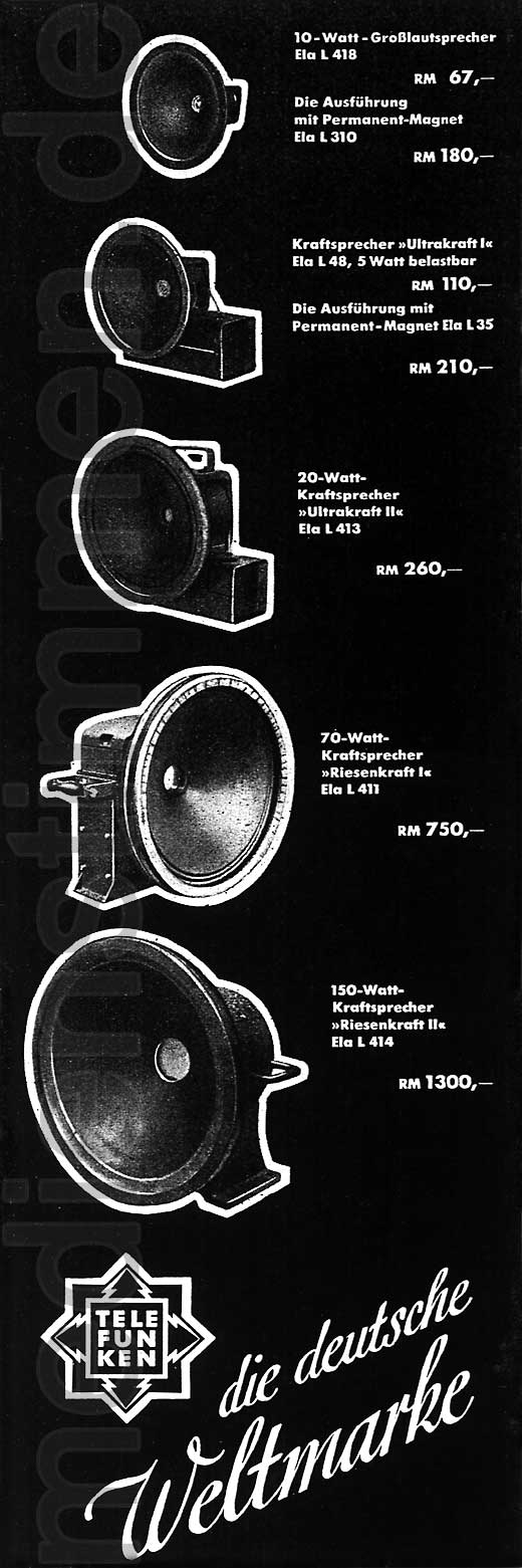 Telefunken-Werbung Elektroakustik 1935, Teil 4